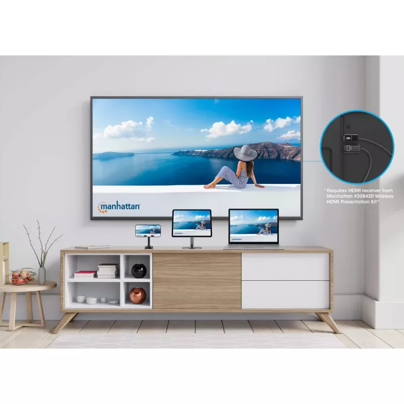 AV-Transmitter Manhattan 208437 1920x1080 30m kabellos USB Typ-C