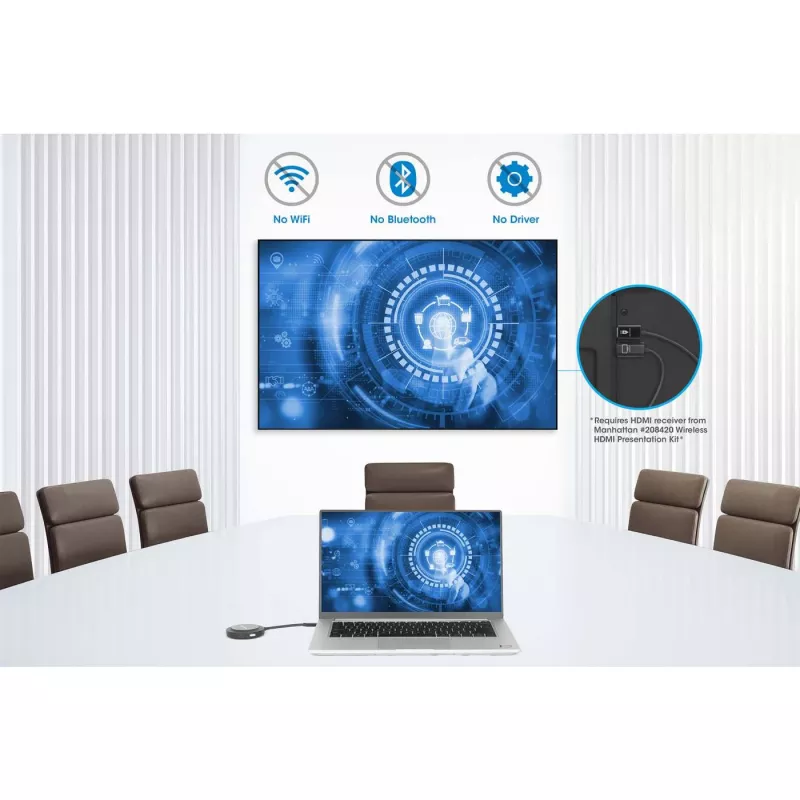 AV-Transmitter Manhattan 208437 1920x1080 30m kabellos USB Typ-C