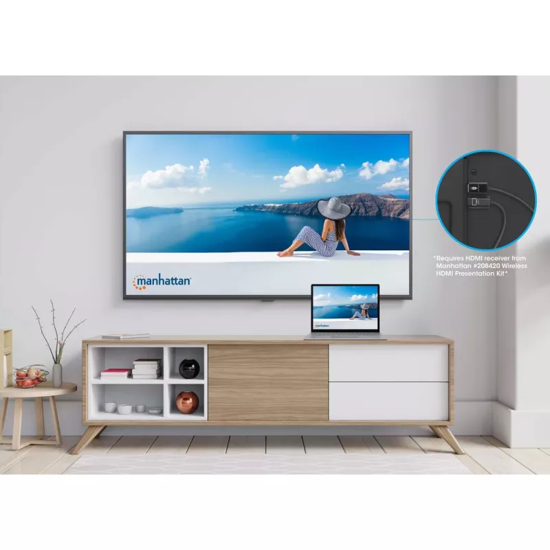 AV-Sender Manhattan 208444 Schwarz 1920x1080 30m Wireless USB-C