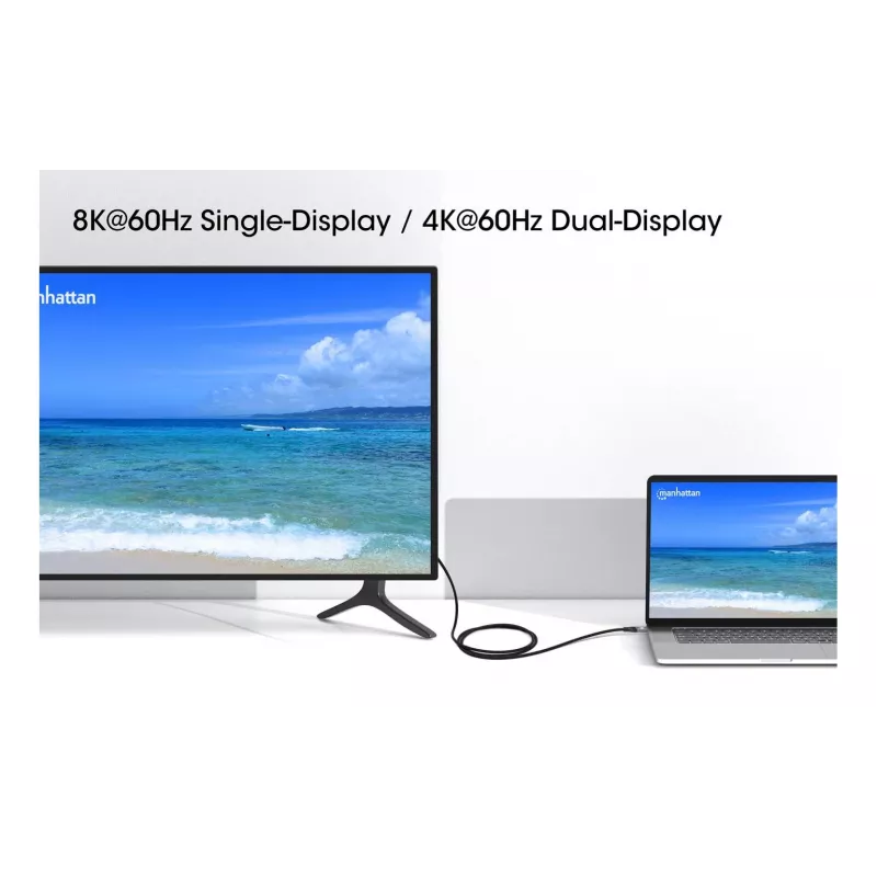 USB-C-Stecker auf USB-C-Stecker Kabel Manhattan 2m USB4 Gen 3x2 8K 60Hz