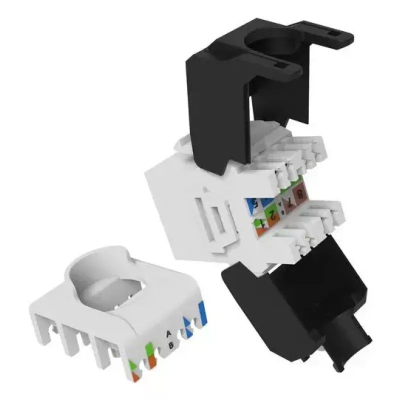 Keystone-Buchse Cat.6A ungeschirmt werkzeugfrei, EQUIP 769227, RJ-45, flache Bauform, weiß, 8 Stück