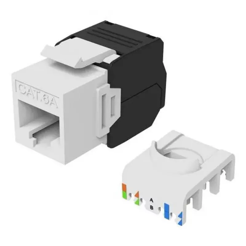 Keystone-Buchse Cat.6A ungeschirmt werkzeugfrei, EQUIP 769227, RJ-45, flache Bauform, weiß, 8 Stück