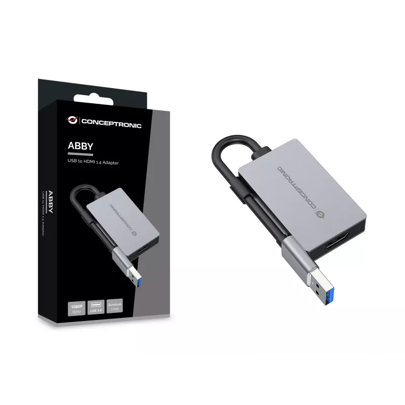 Conceptronic ABBY22G USB zu HDMI 1.4 Adapter, 1080P 60 Hz