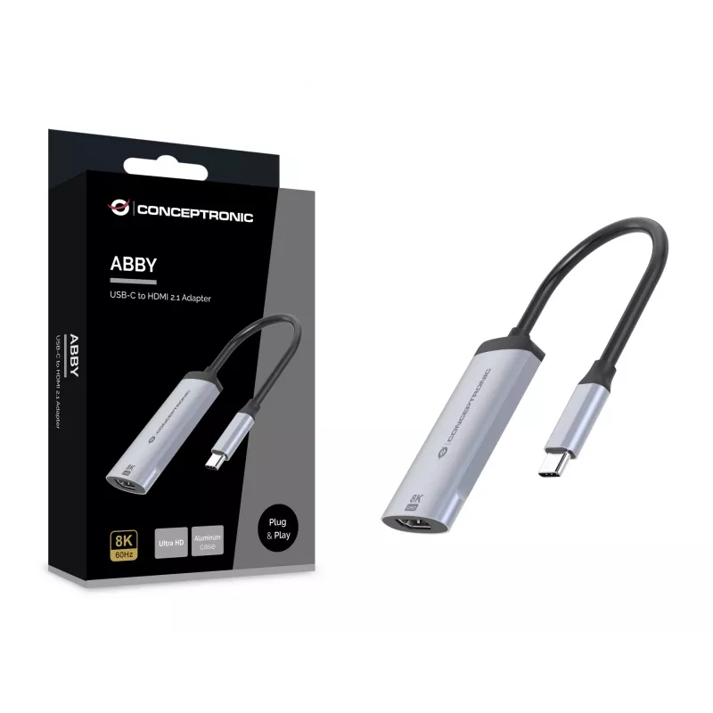 Conceptronic ABBY23G USB-C-zu-HDMI-2.1-Adapter, 8K60Hz