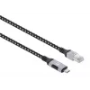 Manhattan USB-C auf Gigabit Netzwerk Ethernet RJ45 Kabel 2m Schwarz/Silber