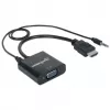 Manhattan HDMI-zu-VGA-Konverterkabel (mit Audio), 1080p, 30 cm, Stecker auf Buchse, Micro-USB-Stromeingang für zusätzliche Stromversorgung bei Bedarf, Schwarz, drei Jahre Garantie