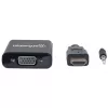 Manhattan HDMI-zu-VGA-Konverterkabel (mit Audio), 1080p, 30 cm, Stecker auf Buchse, Micro-USB-Stromeingang für zusätzliche Stromversorgung bei Bedarf, Schwarz, drei Jahre Garantie