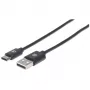 Manhattan USB-C-auf-USB-A-Kabel, 1 m, Stecker auf Stecker, Schwarz, 480 Mbit/s (USB 2.0), Hi-Speed USB, lebenslange Garantie, entspricht USB2AC1M