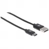 Manhattan USB-C-auf-USB-A-Kabel, 1 m, Stecker auf Stecker, Schwarz, 480 Mbit/s (USB 2.0), Hi-Speed USB, lebenslange Garantie, entspricht USB2AC1M