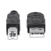 Manhattan USB-A-auf-USB-B-Kabel, 5 m, Stecker auf Stecker, 480 Mbit/s (USB 2.0), Hi-Speed USB, Schwarz, lebenslange Garantie, Entspricht USB2HAB5M.