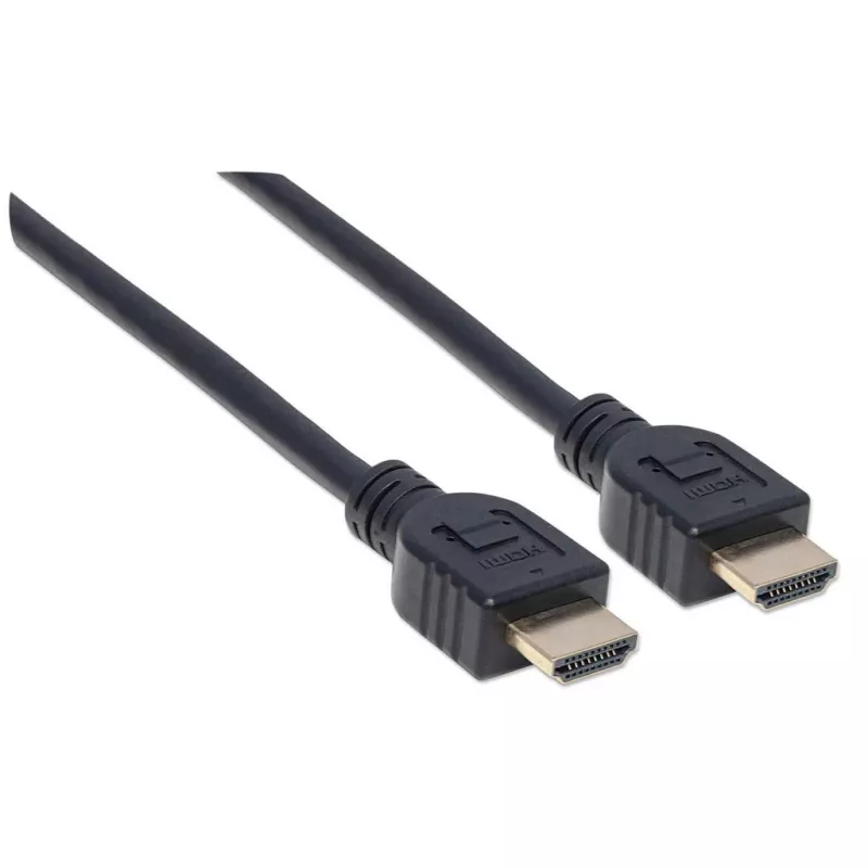 Manhattan HDMI 4K@60Hz Kabel mit Ethernet - CL3-zertifiziert, 1m, geeignet für In-Wall-Installation, für alle 4K- und 1080p/HD-Anwendungen – jetzt aufrüsten oder bereit halten, wenn Sie es brauchen, Stecker auf Stecker, schwarz, Ultra HD 4k x 2k, lebenslange Garantie, Premium High Speed