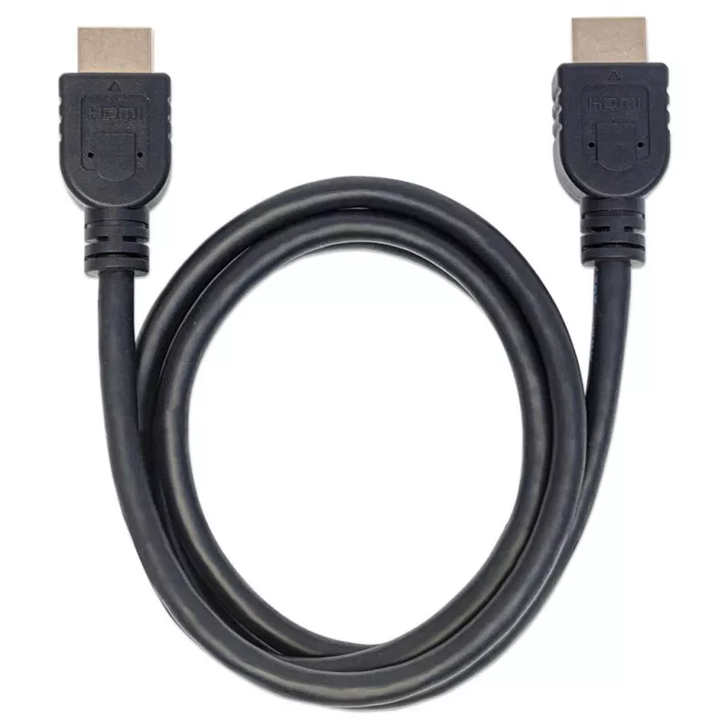 Manhattan HDMI 4K@60Hz Kabel mit Ethernet - CL3-zertifiziert, 1m, geeignet für In-Wall-Installation, für alle 4K- und 1080p/HD-Anwendungen – jetzt aufrüsten oder bereit halten, wenn Sie es brauchen, Stecker auf Stecker, schwarz, Ultra HD 4k x 2k, lebenslange Garantie, Premium High Speed