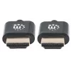 Manhattan HDMI-Kabel mit Ethernet (Ultra Thin), 4K@60Hz (Premium High Speed), 0,5 m, Stecker zu Stecker, Schwarz, Ultra HD 4k x 2k, vollständig geschirmt, vergoldete Kontakte, lebenslange Garantie