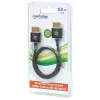 Manhattan HDMI-Kabel mit Ethernet (Ultra Thin), 4K@60Hz (Premium High Speed), 0,5 m, Stecker zu Stecker, Schwarz, Ultra HD 4k x 2k, vollständig geschirmt, vergoldete Kontakte, lebenslange Garantie