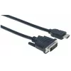 Manhattan HDMI auf DVI-D 24+1 Kabel, 3m, Stecker auf Stecker, Schwarz, Dual Link, Kompatibel mit DVD-D, Lebenslange Garantie, Entspricht HDDVIMM3M