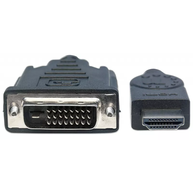 Manhattan HDMI auf DVI-D 24+1 Kabel, 3m, Stecker auf Stecker, Schwarz, Dual Link, Kompatibel mit DVD-D, Lebenslange Garantie, Entspricht HDDVIMM3M