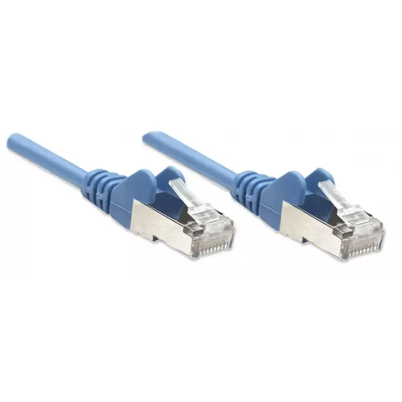 Intellinet Netzwerk-Patchkabel, Cat5e, 7,5 m, Blau, CCA, SF/UTP, PVC, RJ45, vergoldete Kontakte, Hakenverhinderung, Knickschutz, lebenslange Garantie