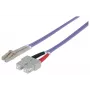 Intellinet Glasfaser-Patchkabel, OM4, LC/SC, 2 m, Violett, Duplex, Multimode, 50/125 µm, LSZH, Faser, Lebenslange Garantie