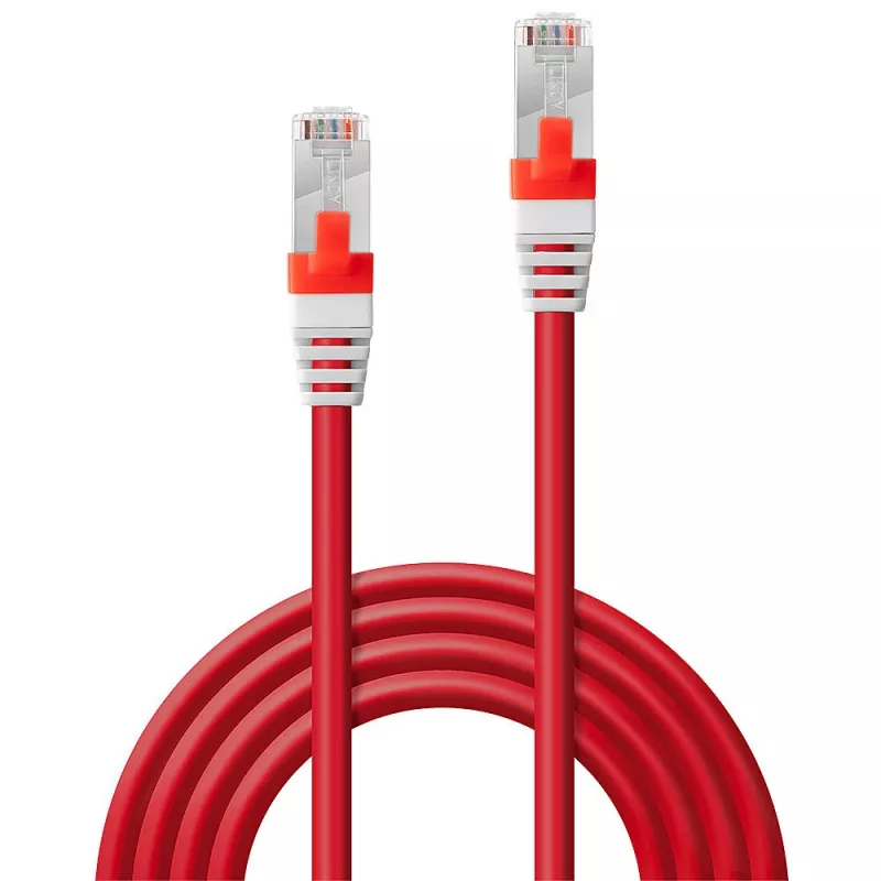 Netzwerkkabel Lindy Cat.6 (A) SSTP / S/FTP PIMF 10m RJ-45 Rot