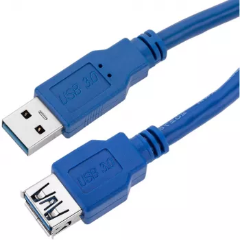 Techly Verlängerungskabel USB 3.0, A-Stecker / A-Buchse, 1m, Blau ICOC U3-AA-10-EX