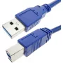 Techly USB 3.0 Kabel A Stecker / B Stecker 0,5 m Blau ICOC U3-AB-005-BL