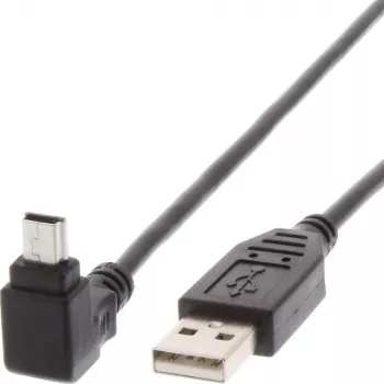 Techly USB 2.0 Kabel A Stecker / Mini B Stecker 90 ° 1,8 m Schwarz ICOC MUSB-AA-018ANG