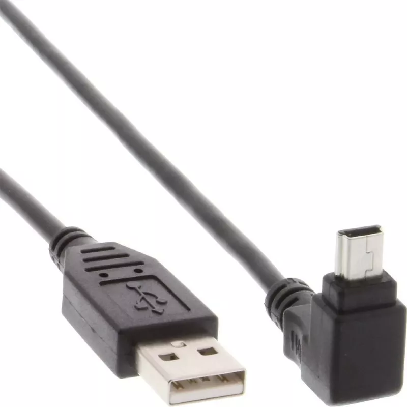 Techly USB 2.0 Kabel A Stecker / Mini B Stecker 90 ° 1,8 m Schwarz ICOC MUSB-AA-018ANG
