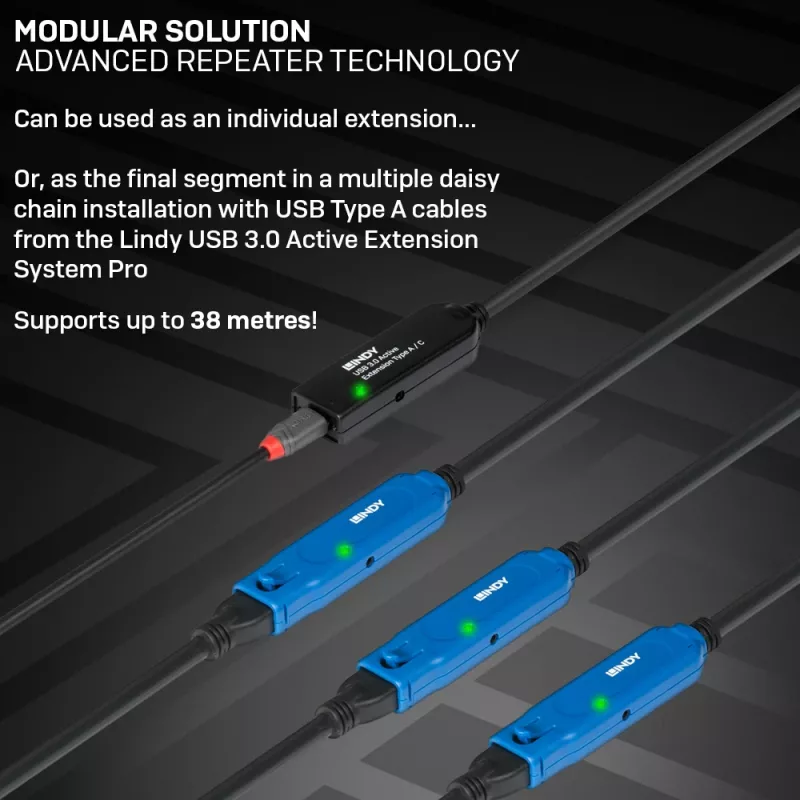 Lindy 20m USB 3.0 Active Extension Type A to C