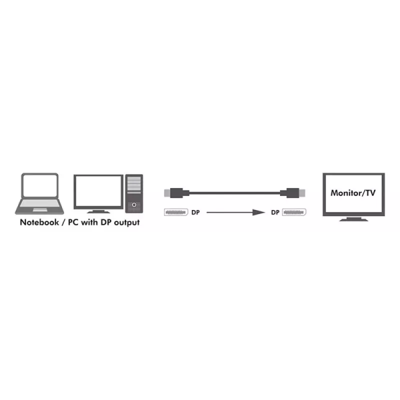 Techly ICOC DSP-A14-030NT DisplayPort-Kabel 3 m Schwarz