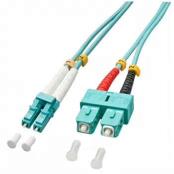 Lindy 1,0 m OM3 LC - SC Duplex InfiniBand/Glasfaserkabel 1 m Türkis