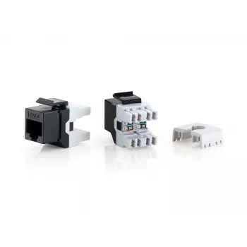 Equip Cat.6 Ungeschirmter Keystone Jack LSA, 8 Stück/Packung, Flach, Schwarz, LSA, LSA, Gold, 23/26