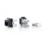 Equip Cat.6 Ungeschirmter Keystone Jack LSA, 8 Stück/Packung, Flach, Schwarz, LSA, LSA, Gold, 23/26
