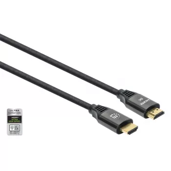 HDMI-Kabel Manhattan 8K@60Hz 1m geflochten Stecker auf Stecker Schwarz