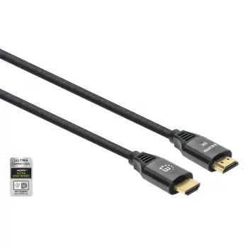 HDMI-Kabel mit Ethernet Manhattan 8K@60Hz 2m geflochten Stecker-Stecker Schwarz