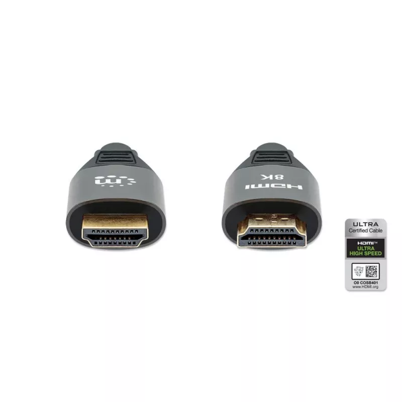 HDMI-Kabel mit Ethernet Manhattan 8K@60Hz 2m geflochten Stecker-Stecker Schwarz