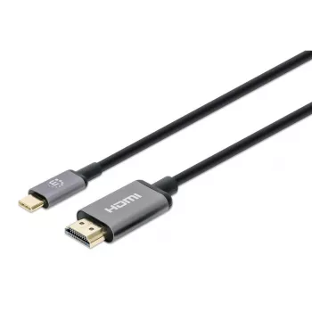 Manhattan USB-C-auf-HDMI-Kabel, 4K@60Hz, 1m, Schwarz, Stecker auf Stecker, Drei Jahre Garantie, Entspricht CDP2HD2MBNL