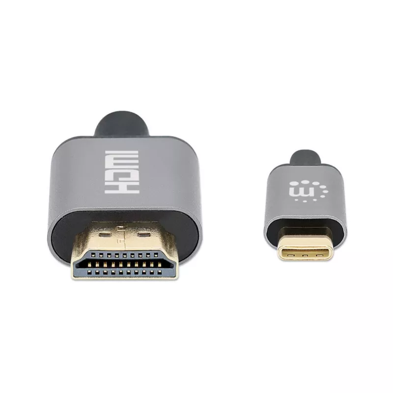 Manhattan USB-C-auf-HDMI-Kabel, 4K@60Hz, 1m, Schwarz, Stecker auf Stecker, Drei Jahre Garantie, Entspricht CDP2HD2MBNL