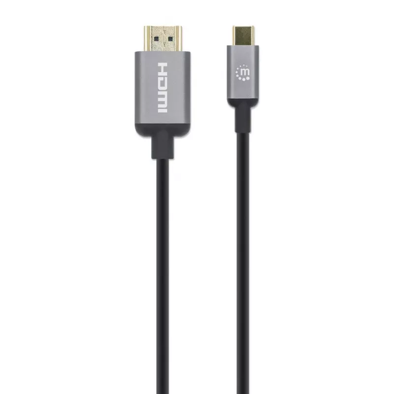 Manhattan USB-C-auf-HDMI-Kabel, 4K@60Hz, 1m, Schwarz, Stecker auf Stecker, Drei Jahre Garantie, Entspricht CDP2HD2MBNL