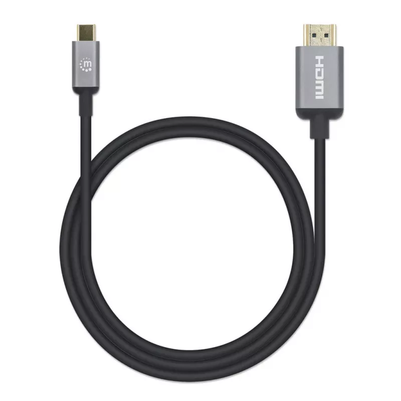 Manhattan USB-C-auf-HDMI-Kabel, 4K@60Hz, 1m, Schwarz, Stecker auf Stecker, Drei Jahre Garantie, Entspricht CDP2HD2MBNL