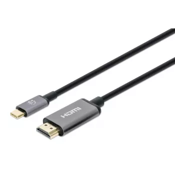 Manhattan USB-C-auf-HDMI-Kabel, 4K@60Hz, 2m, Schwarz, Stecker auf Stecker, Drei Jahre Garantie, Entspricht CDP2HD2MBNL