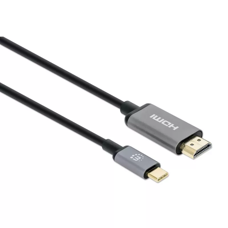 Manhattan USB-C-auf-HDMI-Kabel, 4K@60Hz, 2m, Schwarz, Stecker auf Stecker, Drei Jahre Garantie, Entspricht CDP2HD2MBNL