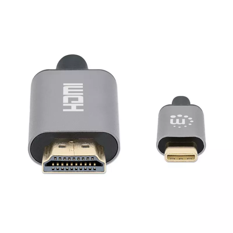 Manhattan USB-C-auf-HDMI-Kabel, 4K@60Hz, 2m, Schwarz, Stecker auf Stecker, Drei Jahre Garantie, Entspricht CDP2HD2MBNL
