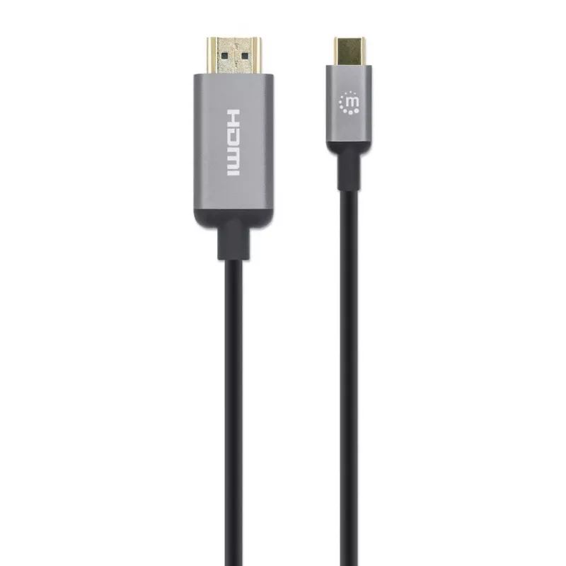 Manhattan USB-C-auf-HDMI-Kabel, 4K@60Hz, 2m, Schwarz, Stecker auf Stecker, Drei Jahre Garantie, Entspricht CDP2HD2MBNL