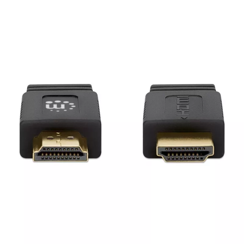 Manhattan HDMI-Kabel mit Ethernet (Flach), 4K@60Hz (Premium High Speed), 5m, Stecker zu Stecker, Schwarz, Ultra HD 4k x 2k, Voll abgeschirmt, Vergoldete Kontakte, Lebenslange Garantie