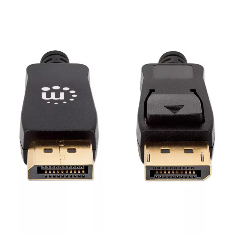 Manhattan DisplayPort 1.4 Kabel, 8K@60Hz, 3m, Geflochtenes Kabel, Stecker auf Stecker, Mit Verriegelungen, Voll geschirmt, Schwarz, Lebenslange Garantie, Entspricht DP14MM3M