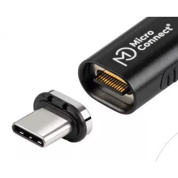 USB4 Magnetic Plug MicroConnect MC-LS-USB4MP2S — USB4-Kabel, 40 Gbit/s Daten, 100 W Power Delivery
