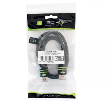 Techly 2m High Speed HDMI-Kabel mit Ethernet A/A M/M Schwarz ICOC HDMI-4-020