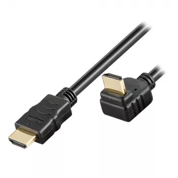 Techly 5m High Speed HDMI Kabel mit Ethernet A/A M/M Abgewinkelt Schwarz ICOC HDMI-LE-050