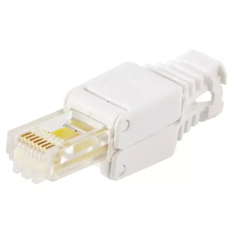 Kabelverbinder LOGON TWP8P8TP RJ-45 Cat5e, transparent/weiß/gelb, 10er-Pack