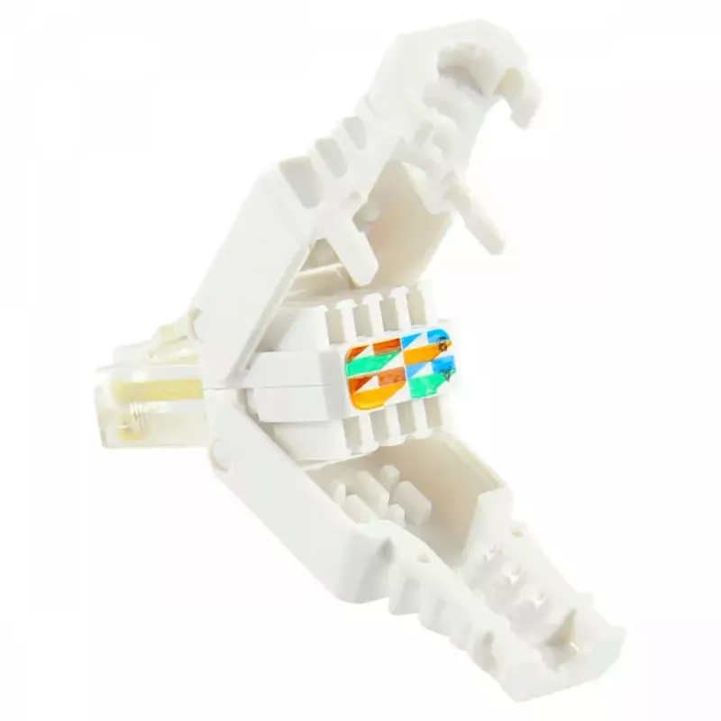 Kabelverbinder LOGON TWP8P8TP RJ-45 Cat5e, transparent/weiß/gelb, 10er-Pack
